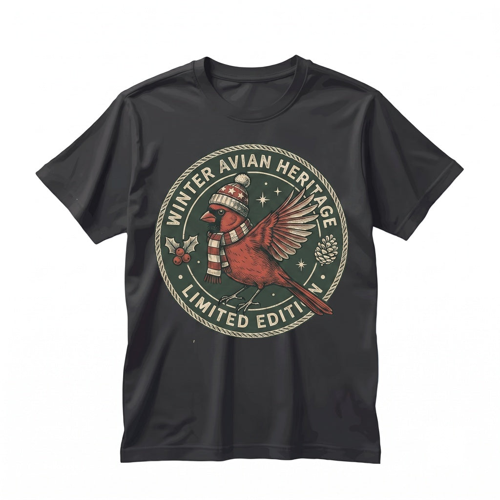 Christmas Three Festive Cardinals Graphic Vintage Holiday Bird Lover Gift Unisex TShirt