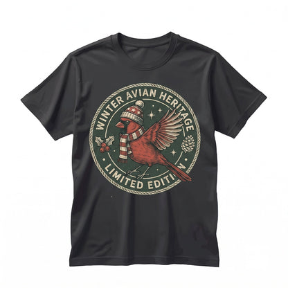 Christmas Three Festive Cardinals Graphic Vintage Holiday Bird Lover Gift Unisex TShirt