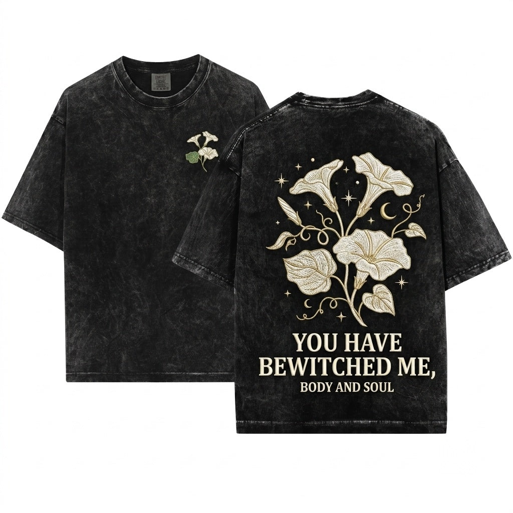 You Have Bewitched Me Mr Darcy Pride and Prejudice Floral Embroidered Bookish 1800s Vintage Gifts Unisex Wash T-Shirt
