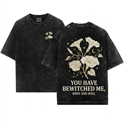 You Have Bewitched Me Mr Darcy Pride and Prejudice Floral Embroidered Bookish 1800s Vintage Gifts Unisex Wash T-Shirt