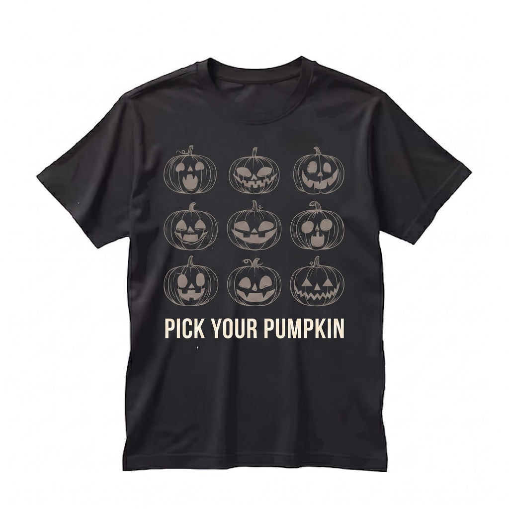Jack-O-Lantern Spooky Carved Pumpkin Face Halloween Soft Plush Autumn Pullover Unisex TShirt