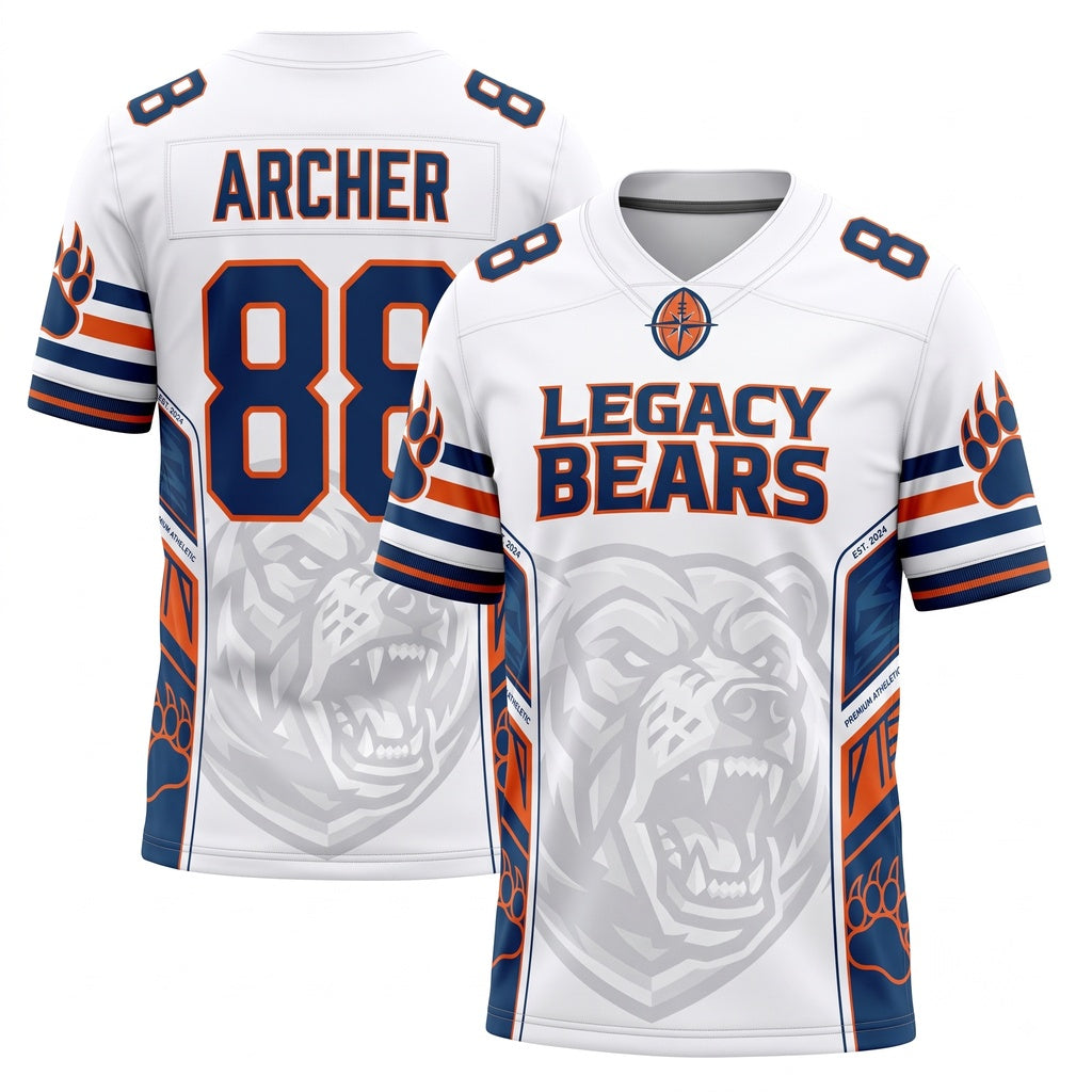 Unisex Stitched Football Fan Jersey - Lightweight Breathable Mesh Game Day Apparel