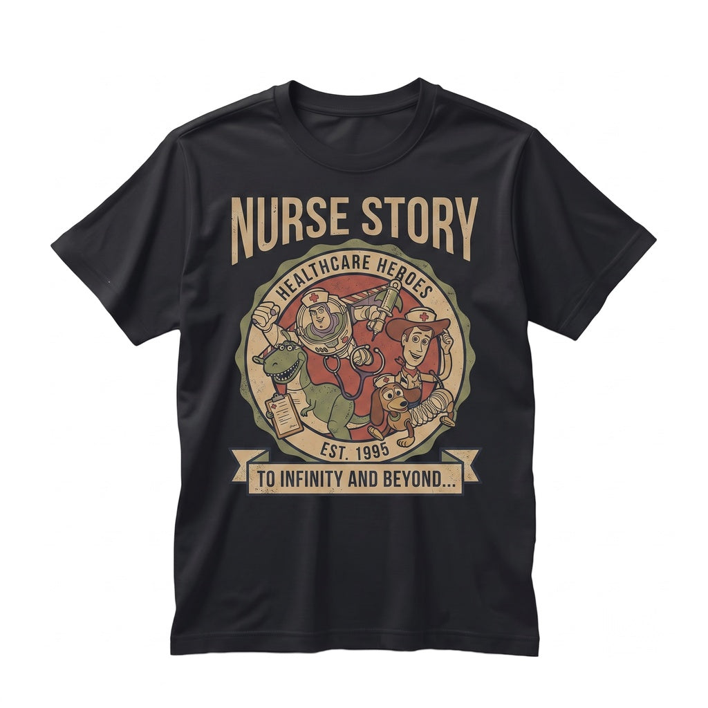 Two Sided Space Ranger Cowboy Caregiver Appreciation Top Buzzing Woody Patient Gift Unisex TShirt