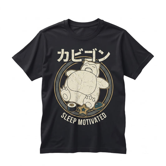 Vintage Snorlax Washed 2-Sided Sleepy Retro Graphic Anime Gamer Gift Oversized Unisex TShirt