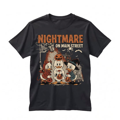 Retro Duck TripleVintage DuckTales Halloween Nightmare On Main Street Duck Triplets Theme Park Vacation Apparel Unisex TShirt
