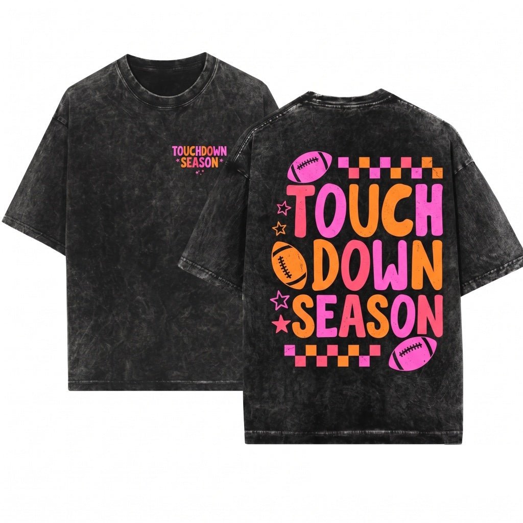 Touchdown Football Season Game Day Team Spirit Graphic Mom Unisex Wash T-Shirt