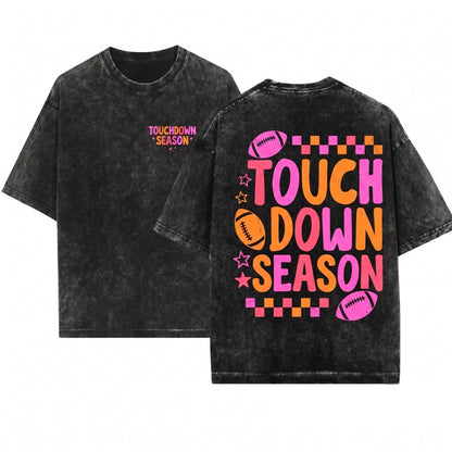 Touchdown Football Season Game Day Team Spirit Graphic Mom Unisex Wash T-Shirt