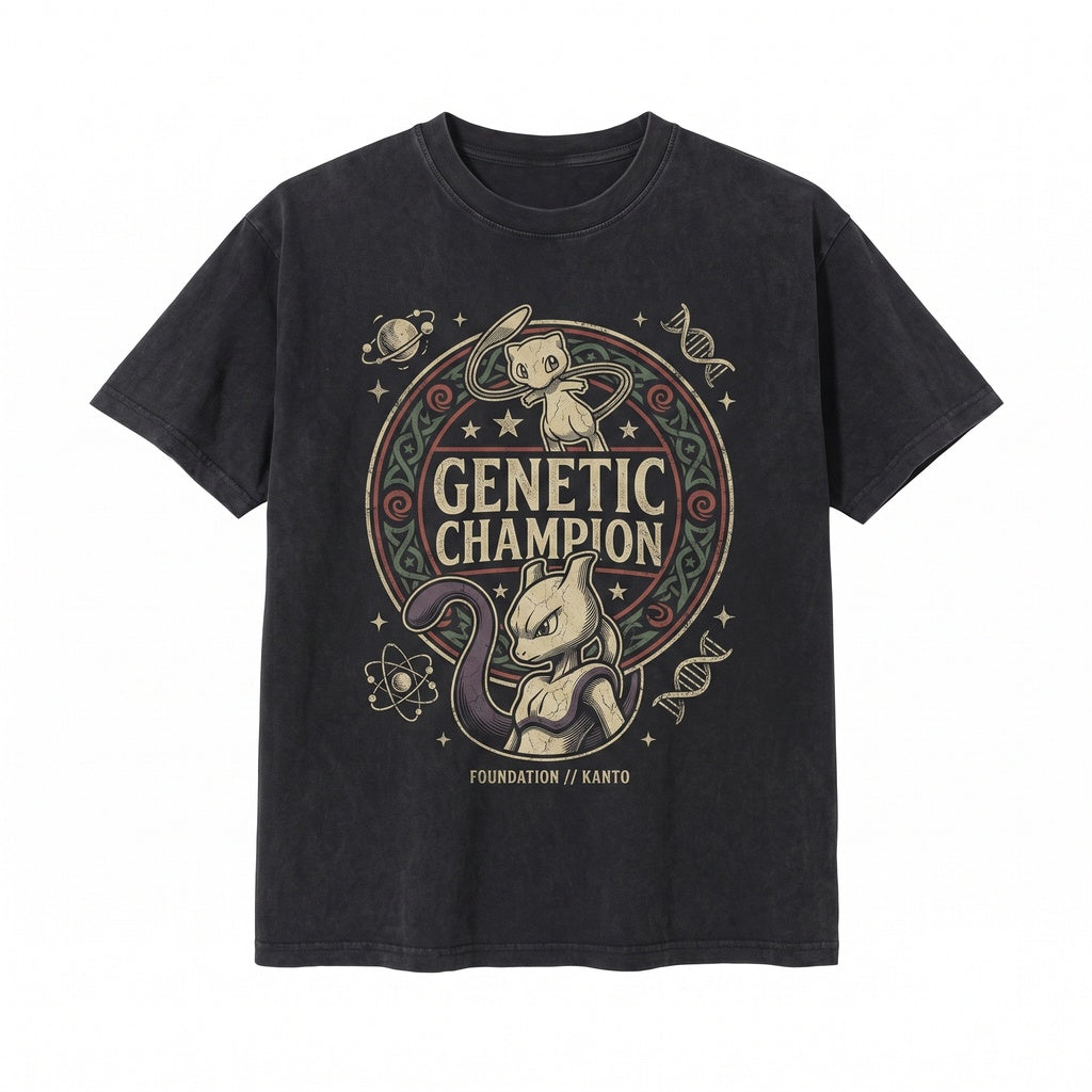 Mewtwo Mew Vintage Wash Anime Graphic Cute Gamer Retro Oversized Birthday Gift Unisex TShirt