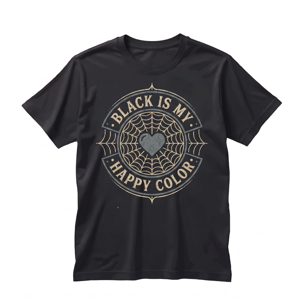 Black Is My Happy Color Funny Goth Emo Aesthetic Dark Humor Grunge Sweater Gift for Her Unisex TShirt