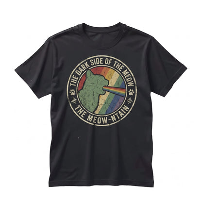 Vintage 1970s Psychedelic Rainbow Cat Graphic Music Festival Apparel Unisex TShirt