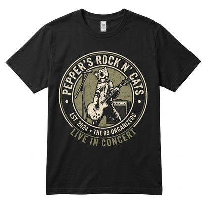 Punk Cat Playing Guitar Graphic Vintage Grunge Rock Alt Music Band Gift Unisex TShirt