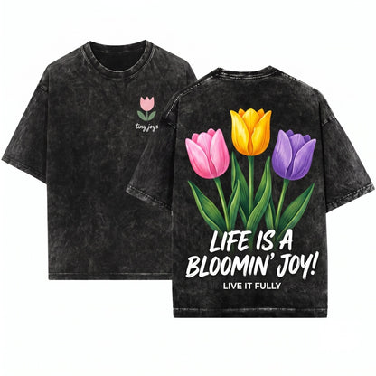 Inspirational Teacher Tulip Graphic Floral Garden Spring Blossom Educator Gift Top Unisex Wash T-Shirt