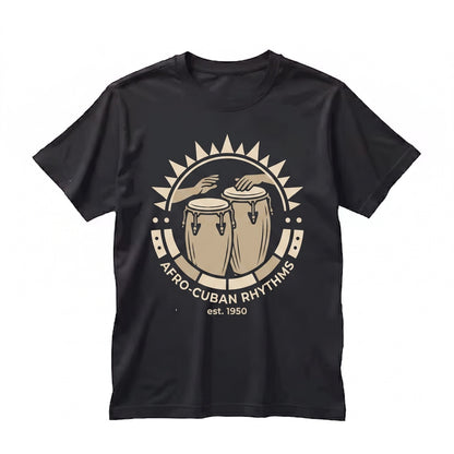 World Music Faux Gold Conga Drummer Latin Jazz Apparel Unisex TShirt