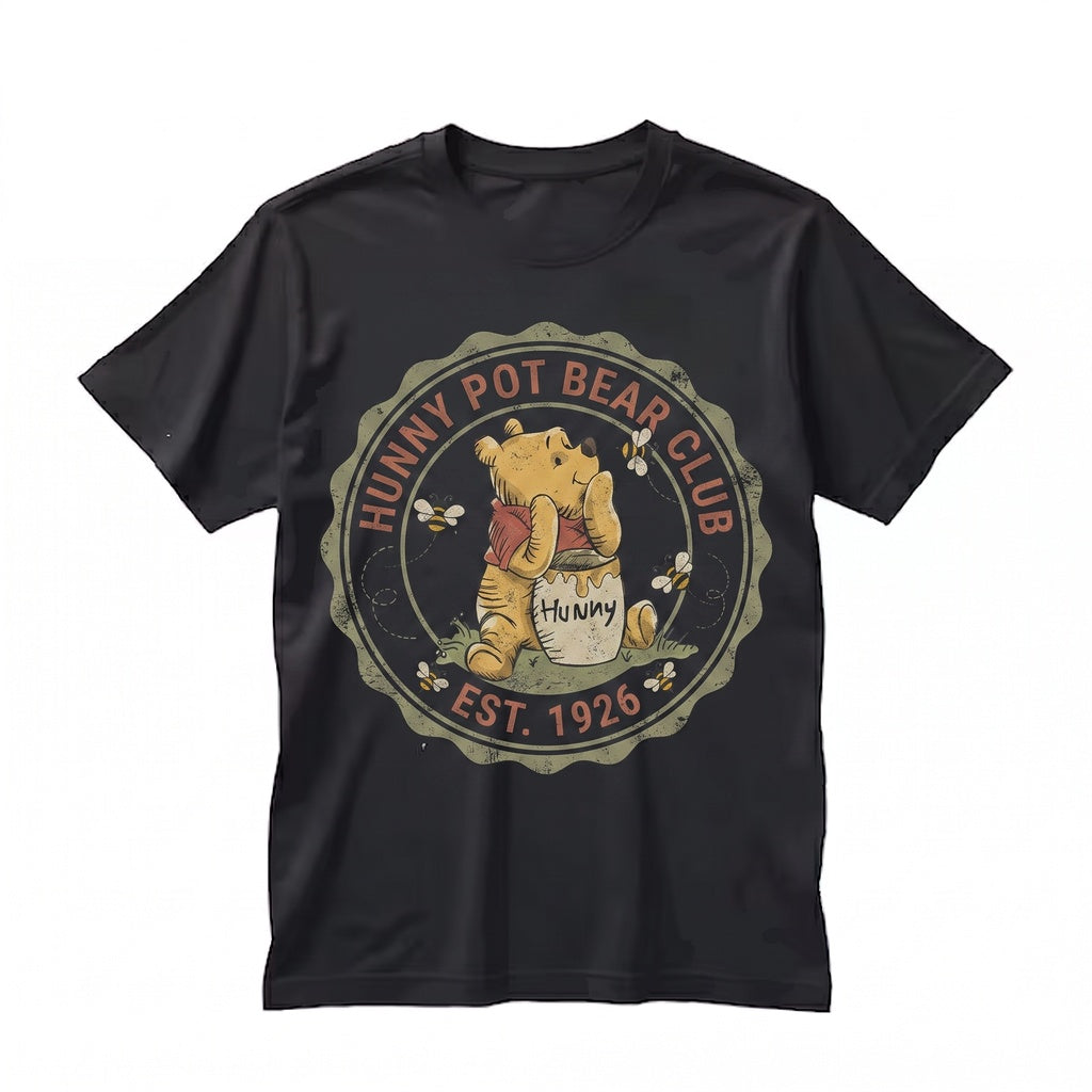 Winnie The Pooh Bear Hunny Pot Bees Theme Park Vacation Graphic Top Unisex TShirt