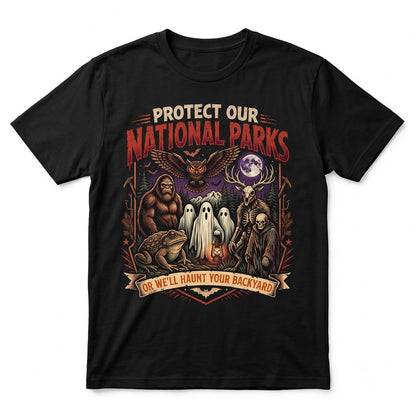 Cryptid Bigfoot National Parks Protect Forest Creature Vintage Camping Hiking Unisex TShirt