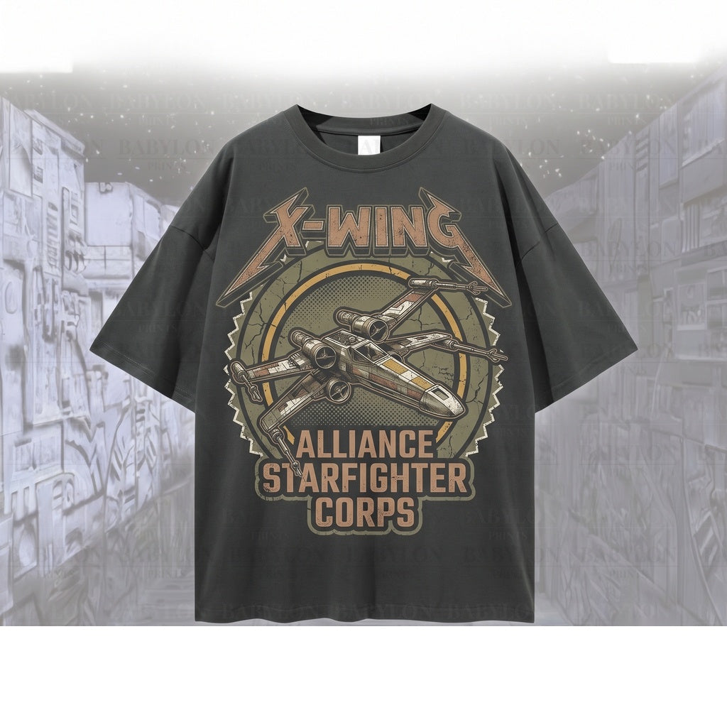 Vintage 1977 Sci-Fi Starfighter Graphic Apparel, Retro Galaxy Space Fighter Oversized Sweatshirt Unisex TShirt