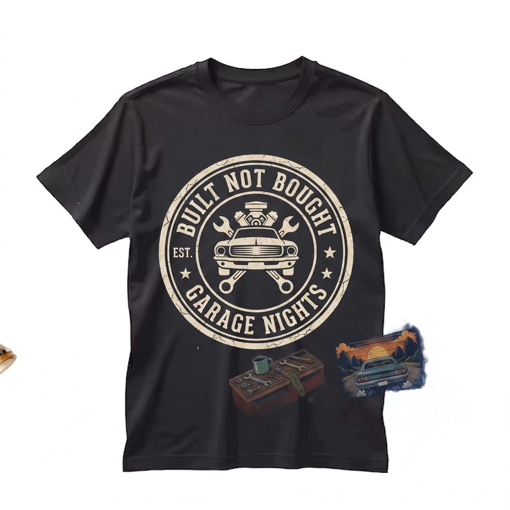 Vintage Built Not Bought Classic Automotive Garage Graphic Mechanic Apparel Unisex TShirt