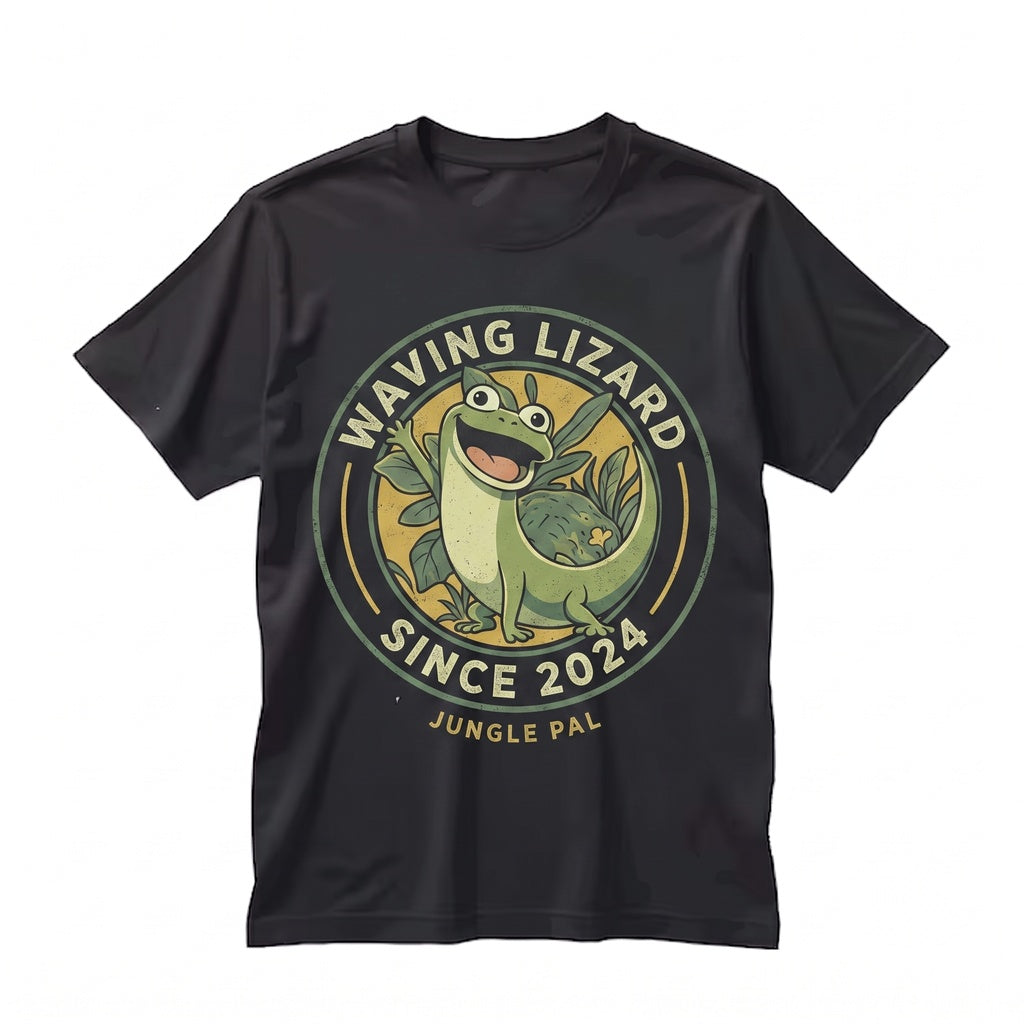 Retro Cartoon Lizard Jumping Friends Movie Animal Theme Park Vacation Graphic Unisex TShirt