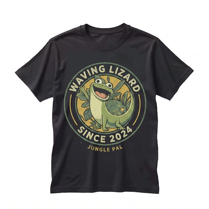 Retro Cartoon Lizard Jumping Friends Movie Animal Theme Park Vacation Graphic Unisex TShirt
