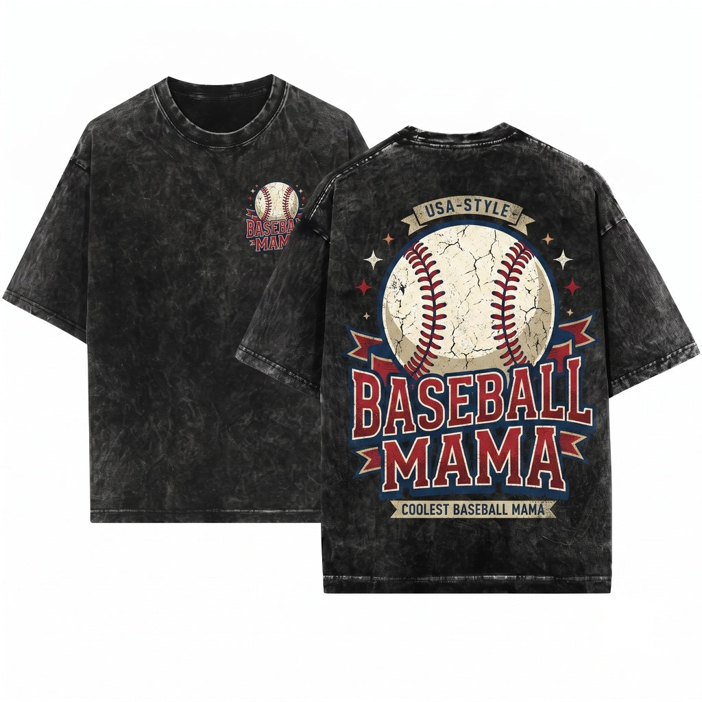 Patriotic America USA Baseball Mama Sports Unisex Wash T-Shirt