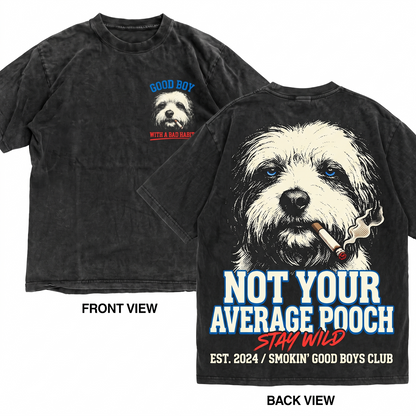 Havanese Dog Vintage Graphic Tee Retro 90s Style Edgy Smoking Pet Meme Shirt Funny Gift for Dog Mom Dad Unisex Heavyweight Garment-Dyed T-Shirt