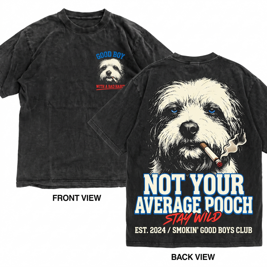 Havanese Dog Vintage Graphic Tee Retro 90s Style Edgy Smoking Pet Meme Shirt Funny Gift for Dog Mom Dad Unisex Heavyweight Garment-Dyed T-Shirt