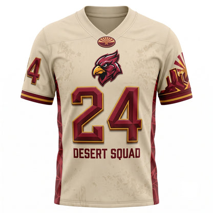 Unisex Stitched Football Fan Jersey - Lightweight Breathable Mesh Game Day Apparel