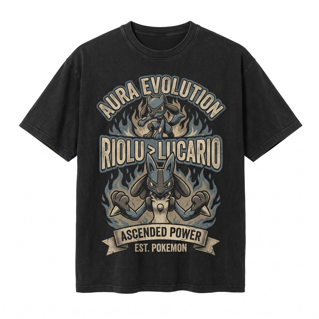 Vintage Mineral Wash Fighting Aura Monster Graphic Gamer Gift Apparel for Boys Girls Unisex TShirt