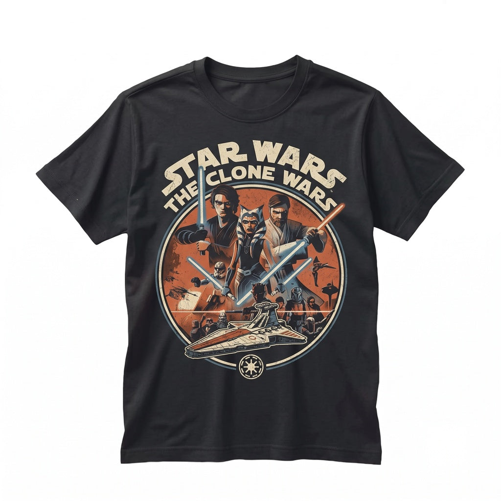 Ahsoka Anakin Obi-Wan Clone Wars Retro Jedi Theme Park Vacation Gift Unisex TShirt