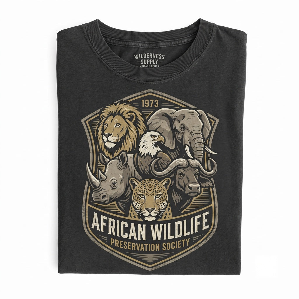 Vintage African Safari Wildlife Big Five Animal Nature Explorer Gift Unisex TShirt