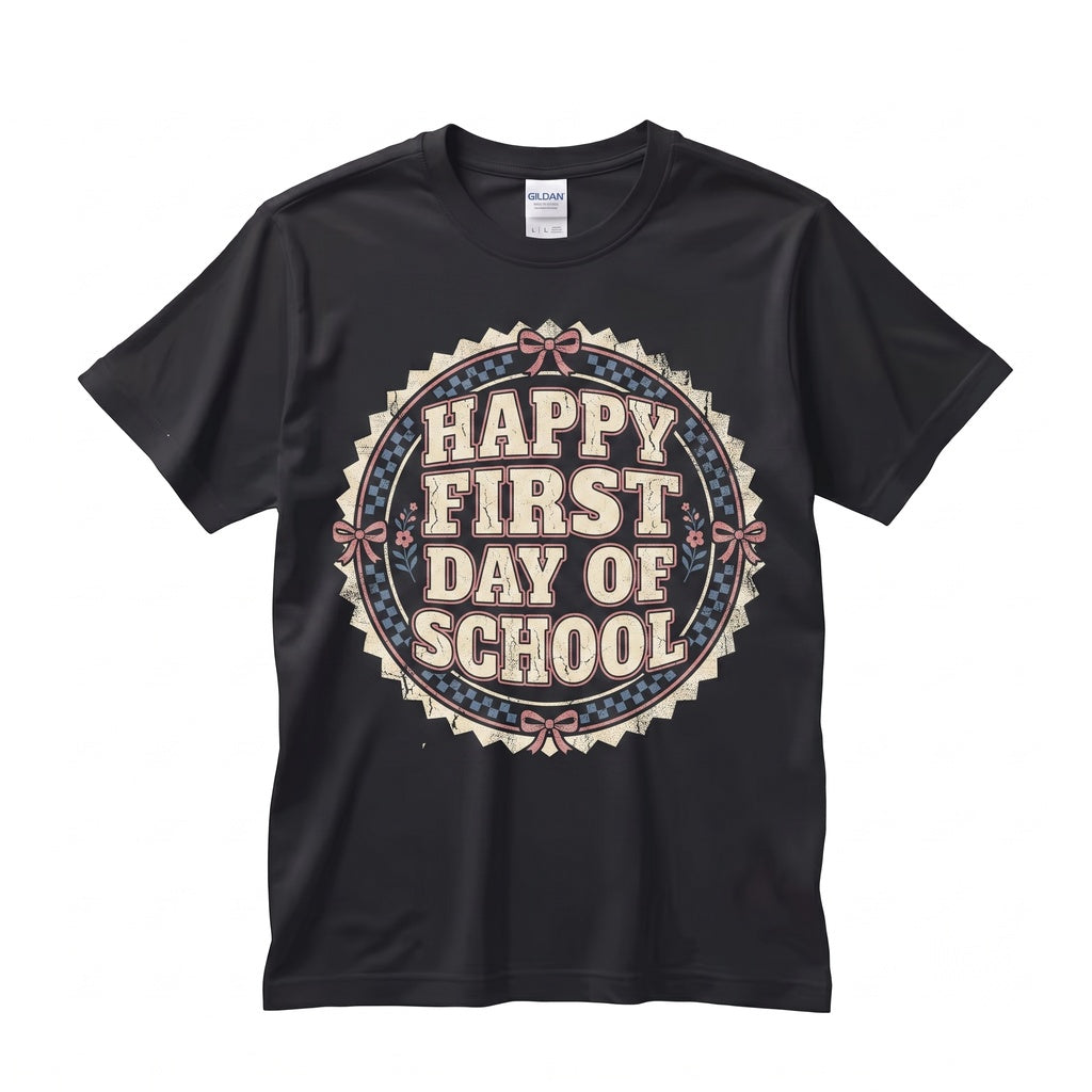 Happy First Day of School Cute 1st Teacher Kindergarten Back to Unisex TShirt