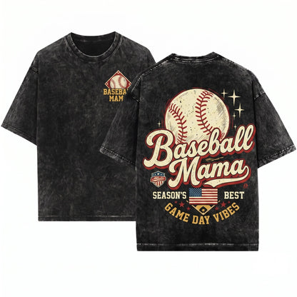 Patriotic America USA Baseball Mama Sports Unisex Wash T-Shirt