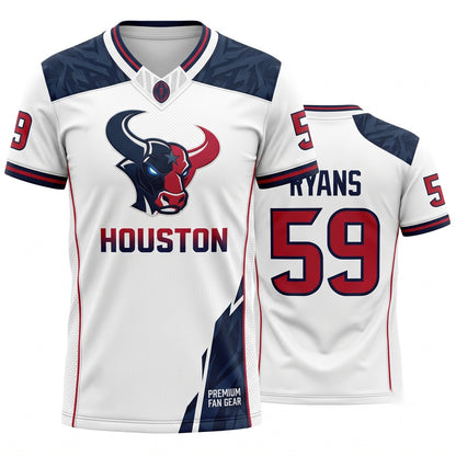 Unisex Athletic Football Fan Jersey, Breathable Mesh Game Day Sports Apparel