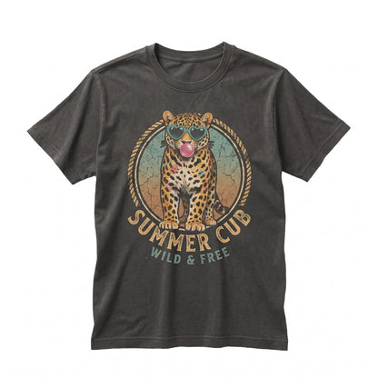 Cute Leopard Sunglasses Bubblegum Graphic Animal Print Trendy Wild Cat Aesthetic Unisex TShirt