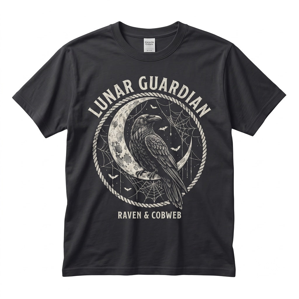 Gothic Raven Moon Crow Graphic Witchy Celestial Dark Academia Horror Aesthetic Gift Unisex TShirt