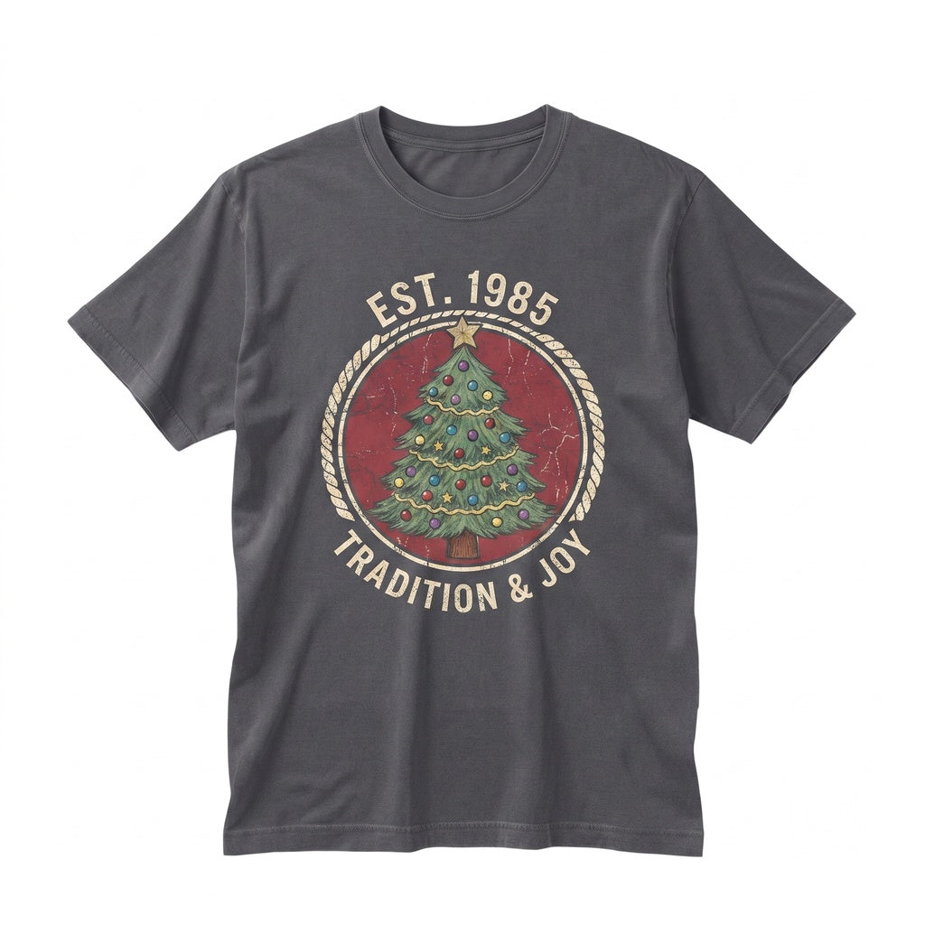 Christmas Stripe Vintage Tree Holiday Merry Bright Unisex TShirt