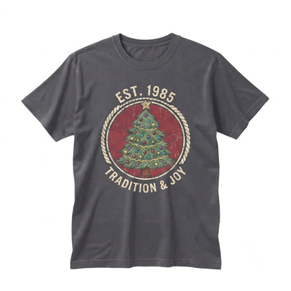 Christmas Stripe Vintage Tree Holiday Merry Bright Unisex TShirt