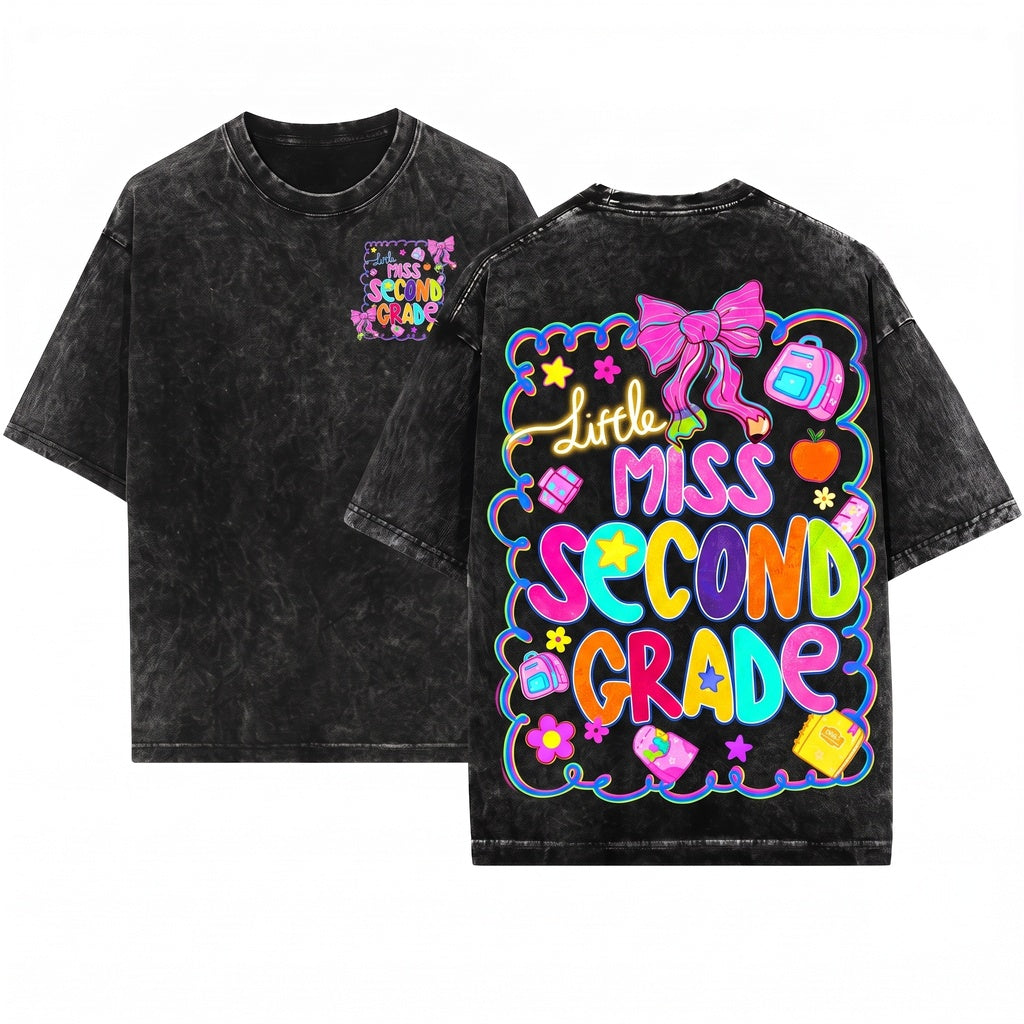 Coquette Back To School Kids Kindergarten Pre-K Elementary Grade Graphic Top Unisex Wash T-Shirt