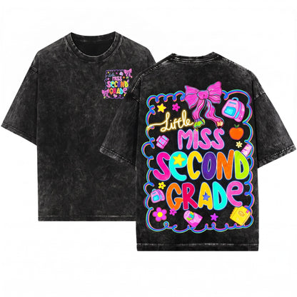 Coquette Back To School Kids Kindergarten Pre-K Elementary Grade Graphic Top Unisex Wash T-Shirt