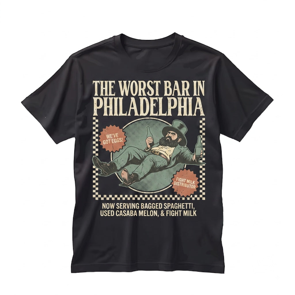 Paddys Irish Pub St. Patricks Day Funny Philadelphia Bar Clover Graphic Vintage Unisex TShirt