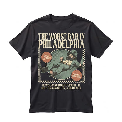 Paddys Irish Pub St. Patricks Day Funny Philadelphia Bar Clover Graphic Vintage Unisex TShirt