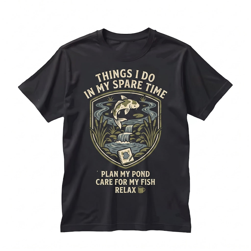 Things I Do In My Spare Time Koi Fish Pond Keeper Water Garden Backyard Nature Lover Graphic Gift Unisex TShirt