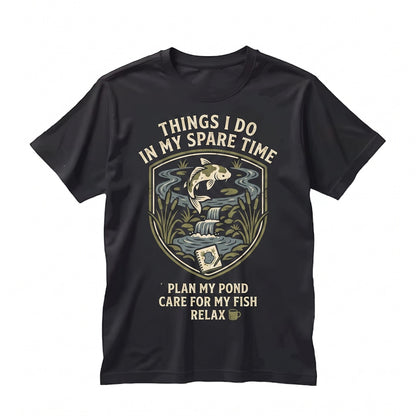Things I Do In My Spare Time Koi Fish Pond Keeper Water Garden Backyard Nature Lover Graphic Gift Unisex TShirt