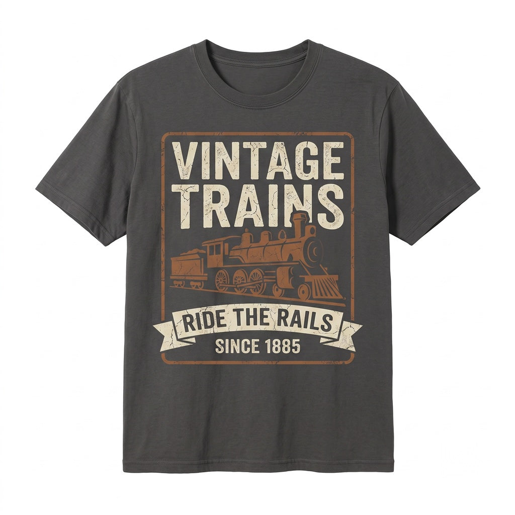 Vintage Steam Engine Locomotive Graphic Americana Retro Railroad Enthusiast Gift Railway Fan Unisex TShirt