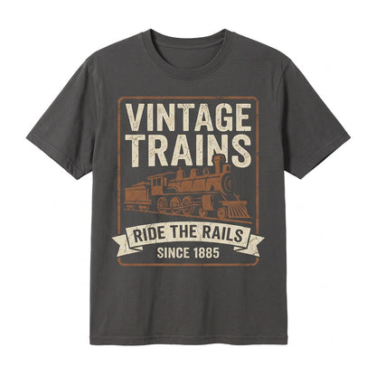 Vintage Steam Engine Locomotive Graphic Americana Retro Railroad Enthusiast Gift Railway Fan Unisex TShirt