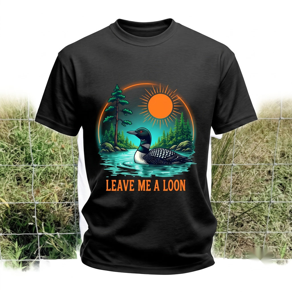 Leave Me A Loon Funny Pun Bird Vintage Lake Nature Lovers Gift Unisex TShirt