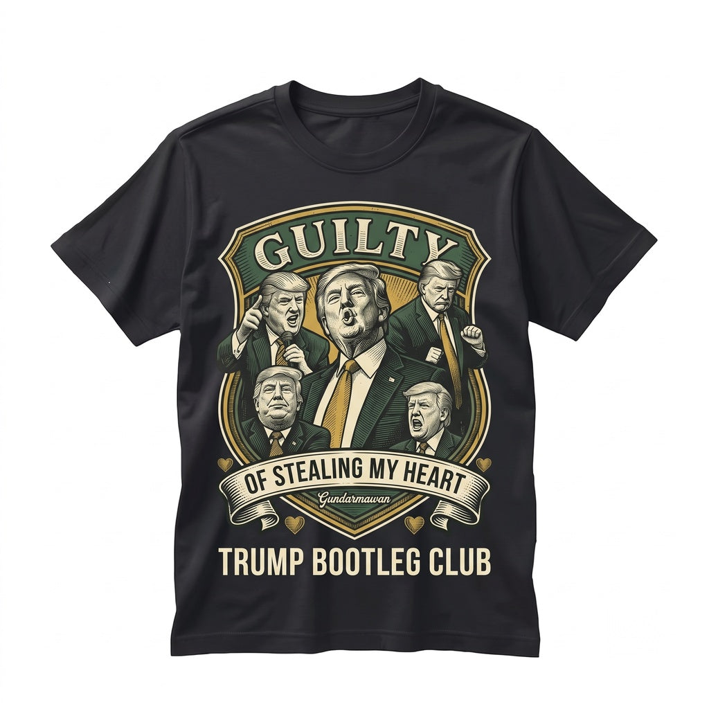Donald Trump Guilty Of Stealing My Heart Retro 90s Vintage Homage Bootleg Graphic Fan Unisex TShirt