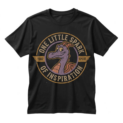 Oversized Figment Front Back Print One Little Spark Epcot Theme Park Graphic Unisex TShirt