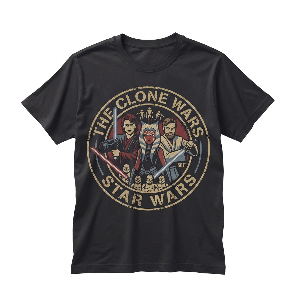 Clone Wars Ahsoka Anakin Obi-Wan Retro Jedi Galaxy Theme Park Trip Top Unisex TShirt