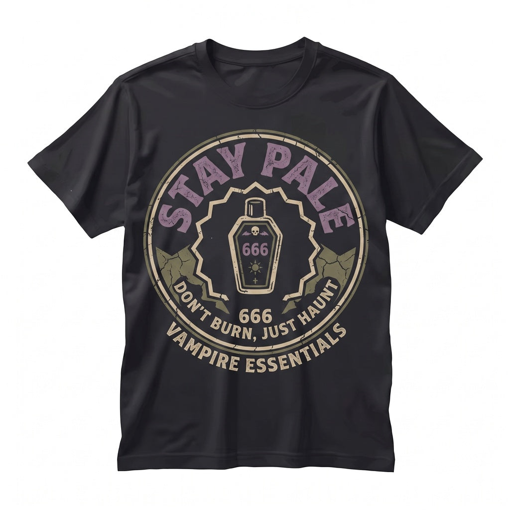 Stay Pale Spooky Halloween Goth Summerween Funny Beachwear Alt Unisex TShirt